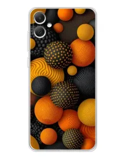 Чохол для Samsung Galaxy A06 з картинкою «Об'ємні помаранчеві сфери»