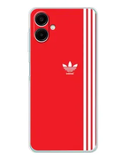 Чехол для Samsung Galaxy A07 с картинкой «Красный минимализм Adidas»