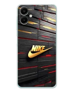 Чехол для Samsung Galaxy A07 с картинкой «Золотой Nike на металле»