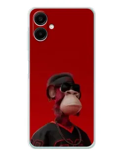 Чехол для Samsung Galaxy A07 с картинкой «Bored Ape в красном»