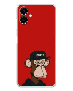 Чехол для Samsung Galaxy A07 с картинкой «Bored Ape — красный фон»