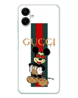 Чехол для Samsung Galaxy A07 с картинкой «Микки Маус Gucci — полосы»