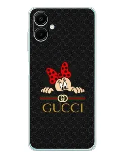 Чехол для Samsung Galaxy A07 с картинкой «Минни Маус Gucci — черный»