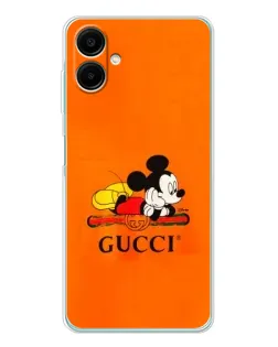 Чехол для Samsung Galaxy A07 с картинкой «Микки Маус Gucci — оранж»