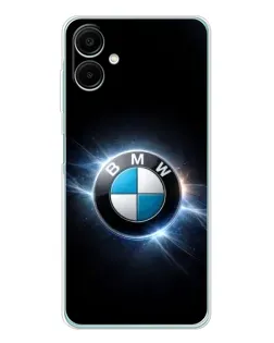 Чехол для Samsung Galaxy A07 с картинкой «BMW — неоновое сияние»