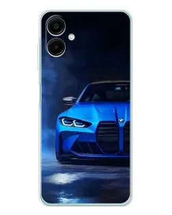 Чехол для Samsung Galaxy A07 с картинкой «Голубая BMW M4»