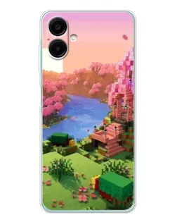 Чехол для Samsung Galaxy A07 с картинкой «Розовое дерево Minecraft»