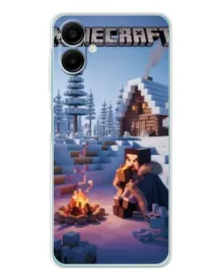 Чехол для Samsung Galaxy A07 с картинкой «Зимний Minecraft»