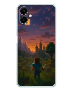 Чехол для Samsung Galaxy A07 с картинкой «Стив у башни»
