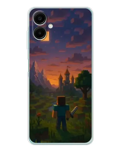 Чехол для Samsung Galaxy A07 с картинкой «Стив у башни» Чехол для Samsung Galaxy A07 с картинкой «Стив у башни»