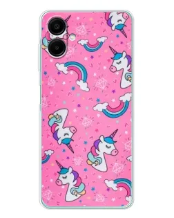 Чехол для Samsung Galaxy A07 с картинкой «Unicorn паттерн розовый»
