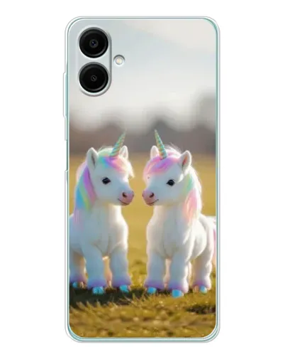 Чехол для Samsung Galaxy A07 с картинкой «Пара единорогов»