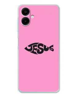 Чехол для Samsung Galaxy A07 с картинкой «Розовый символ  Jesus»