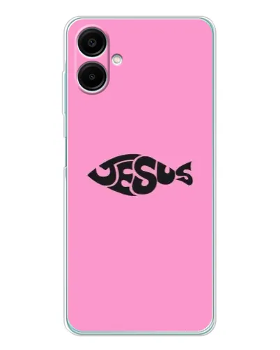 Чехол для Samsung Galaxy A07 с картинкой «Розовый символ  Jesus»