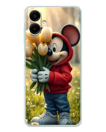 Чехол для Samsung Galaxy A07 с картинкой «Микки с тюльпанами» Чехол для Samsung Galaxy A07 с картинкой «Микки с тюльпанами»