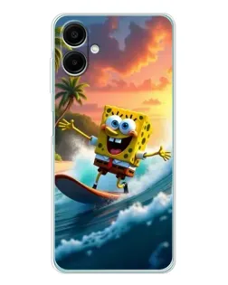Чехол для Samsung Galaxy A07 с картинкой «Губка Боб серфингист»