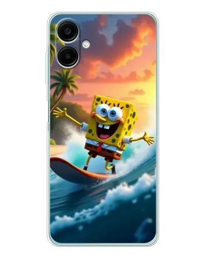 Чехол для Samsung Galaxy A07 с картинкой «Губка Боб серфингист»