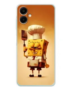 Чехол для Samsung Galaxy A07 с картинкой «Губка Боб повар»