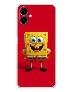 Чехол для Samsung Galaxy A07 с картинкой «Спанч Боб на красном»
