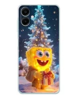 Чехол для Samsung Galaxy A07 с картинкой «Рождественский Спанч Боб»