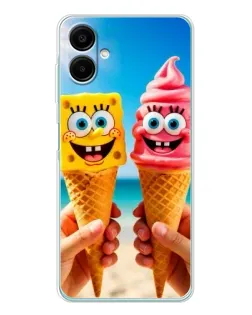 Чехол для Samsung Galaxy A07 с картинкой «Спанч Боб мороженое»