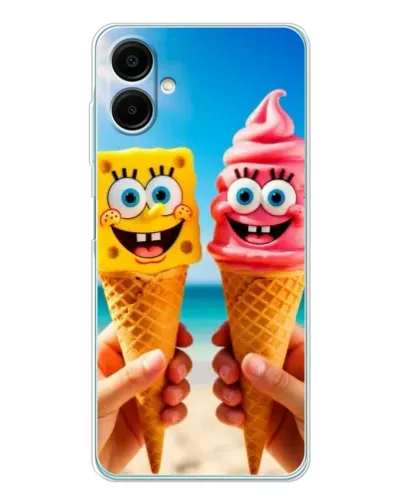 Чехол для Samsung Galaxy A07 с картинкой «Спанч Боб мороженое»