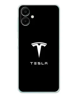 Чехол для Samsung Galaxy A07 с картинкой «Tesla White Logo»