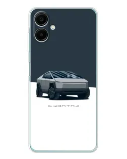 Чехол для Samsung Galaxy A07 с картинкой «Серебристый Cybertruck Tesla»