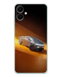 Чехол для Samsung Galaxy A07 с картинкой «Cybertruck в пустыне»