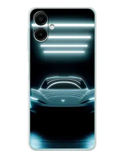 Чехол для Samsung Galaxy A07 с картинкой «Tesla в неоне»