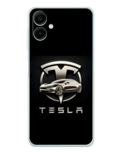 Чехол для Samsung Galaxy A07 с картинкой «Tesla — серебристое авто»