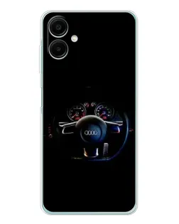 Чехол для Samsung Galaxy A07 с картинкой «Салон Audi — руль»