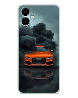 Чехол для Samsung Galaxy A07 с картинкой «Audi в облаках дыма»