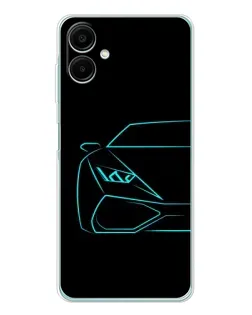 Чохол для Samsung Galaxy A07 з картинкою «Блакитний силует Lamborghini»