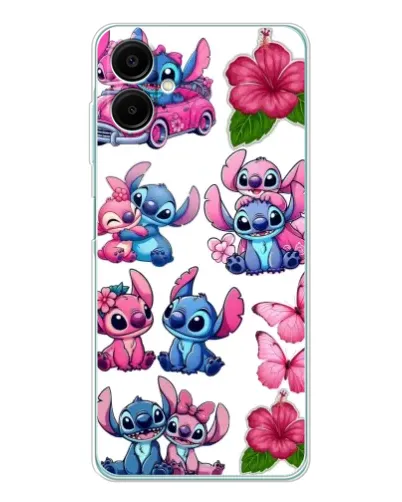 Чехол для Samsung Galaxy A07 с картинкой «Стикеры Stitch и Angel»