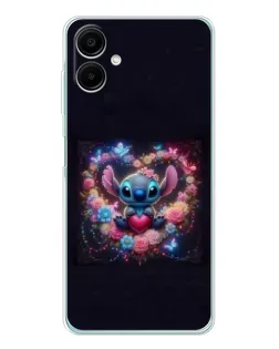 Чехол для Samsung Galaxy A07 с картинкой «Stitch в цветах»