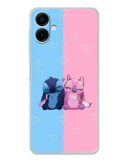 Чехол для Samsung Galaxy A07 с картинкой «Stitch и Angel Love»