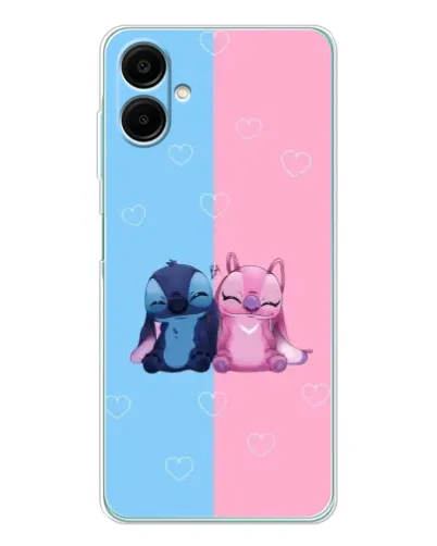 Чехол для Samsung Galaxy A07 с картинкой «Stitch и Angel Love»