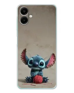 Чехол для Samsung Galaxy A07 с картинкой «Стич на коричневом фоне»