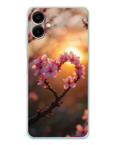 Чехол для Samsung Galaxy A07 с картинкой «Розовый цвет сердце на фоне заката» Чехол для Samsung Galaxy A07 с картинкой «Розовый цвет сердце на фоне заката»