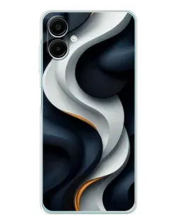 Чехол для Samsung Galaxy A07 с картинкой «Объемные черно-белые ленты» Чехол для Samsung Galaxy A07 с картинкой «Объемные черно-белые ленты»