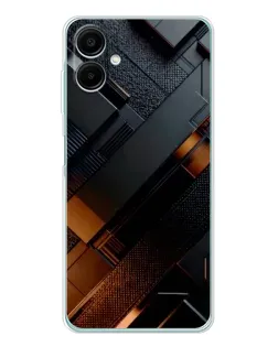 Чехол для Samsung Galaxy A07 с картинкой «Черные геометрические блоки»