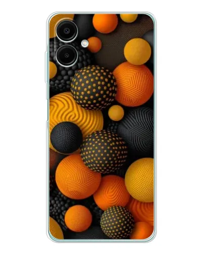 Чехол для Samsung Galaxy A07 с картинкой «Объемные оранжевые сферы»