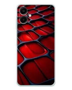 Чехол для Samsung Galaxy A07 с картинкой «Красная глянцевая сетка»