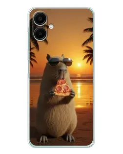 Чохол для Samsung Galaxy A07 з картинкою «Капібара з піцою»