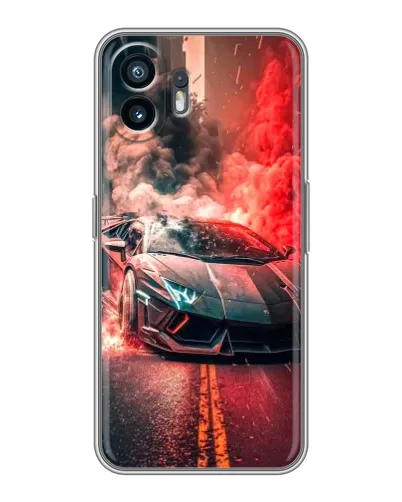 Чохол для Samsung Galaxy A07s з картинкою «Lamborghini червоний дим»