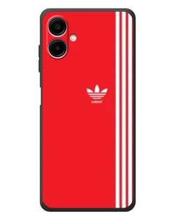 Чехол для Samsung Galaxy A08 с картинкой «Красный минимализм Adidas»