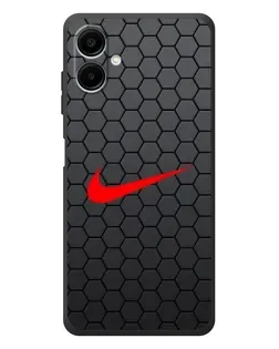 Чехол для Samsung Galaxy A08 с картинкой «Nike — карбоновая сетка»