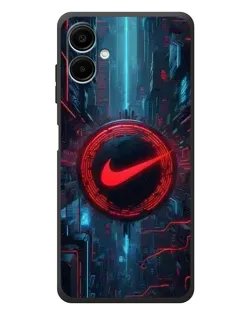 Чехол для Samsung Galaxy A08 с картинкой «Техногенный стиль Nike»