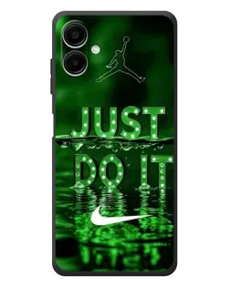 Чехол для Samsung Galaxy A08 с картинкой «Зеленый неоновый Nike»